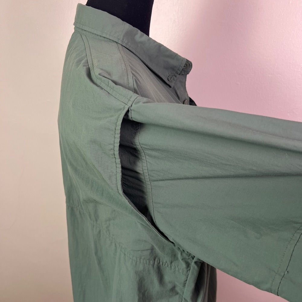 Columbia PFG Fishing Shirt Large Sage Green Omni-Shade Hiking Utility Gorpcore - Picture 7 of 12